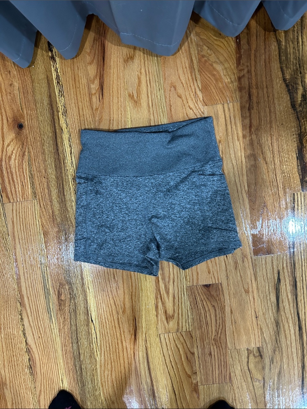 Zobha Heathered Charcoal High-Rise Performance Shorts